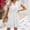 White, variant on Women's Summer Style V-neck Short Sleeve Chiffon Soft Ball Pleated Dress