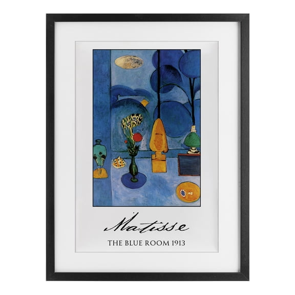 Matisse The Blue Room Black Framed Print Under Glass, design by Vintage Hustle