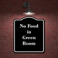 thumbnail image 2 of No Food in Green Room BLACK Aluminum Composite Sign 15''x18'', 2 of 9