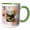 Green/White, variant on 3drose, Image of Black Cat in the Garden of Black Eyed Susan Flowers, Frame, 15oz Two-tone Green Mug