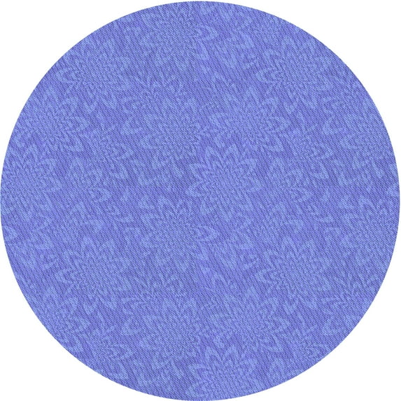 Ahgly Company Machine Washable Indoor Round Transitional Sky Blue Area Rugs, 8' Round