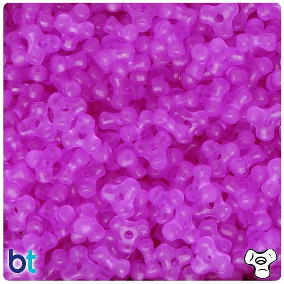 BeadTin Purple Glow 11mm TriBead Plastic Beads (500pcs)