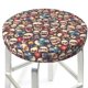 thumbnail image 3 of Balery rock record music Skull Fundas de asiento para taburete de bar redondo de tela de terciopelo ajustables que protegen de arañazos y manchas para sillas de 14 a 17 pulgadas.-14 inch, 3 of 7