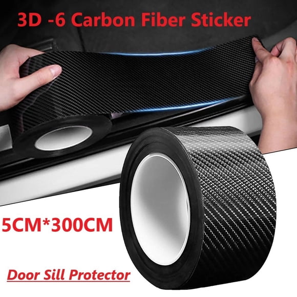Bgsha Car Door Sill Protector Edge Sticker 3D Rubber DIY Strip 5CM*300CM