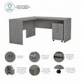 thumbnail image 3 of Echo L Shaped Desk with Mobile File Cabinet in Modern Gray - Engineered Wood, 3 of 10