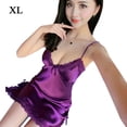 thumbnail image 1 of Camisón sexy Mujer Chica Encaje Cuello en V Ropa de dormir Vestido Camisón, Púrpura, XL Inevent AP001123-15, 1 of 7