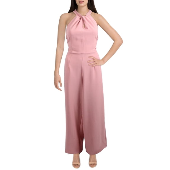 Julia Jordan Womens Crepe Halter Jumpsuit