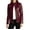 Solid Burgundy, variant on Womens Solid Cheezy Genuine Lambskin Leather Jacket, Biker Jacket Small