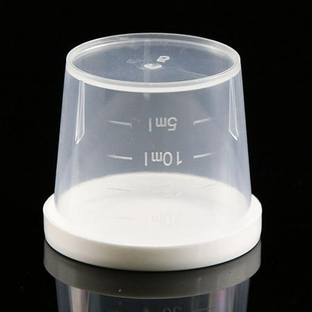 

GHYJPAJK Transparent + White Cap 30ml Small Cap Mouth Cup Clothing Cup Separate Cup Measurement Cup