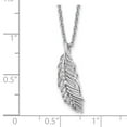 thumbnail image 3 of 925 Sterling Silver Cable Themed Necklace Chain White Ice 18 Inch Diamond Feather with 2 Extender 20 7.5 mm, 3 of 7