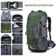 thumbnail image 4 of Eurhowing 60L Travel Hiking Backpack with Rain Cover, Water Resistant Camping Backpack, Outdoor Large Backpack for Men Women, Green, 4 of 9