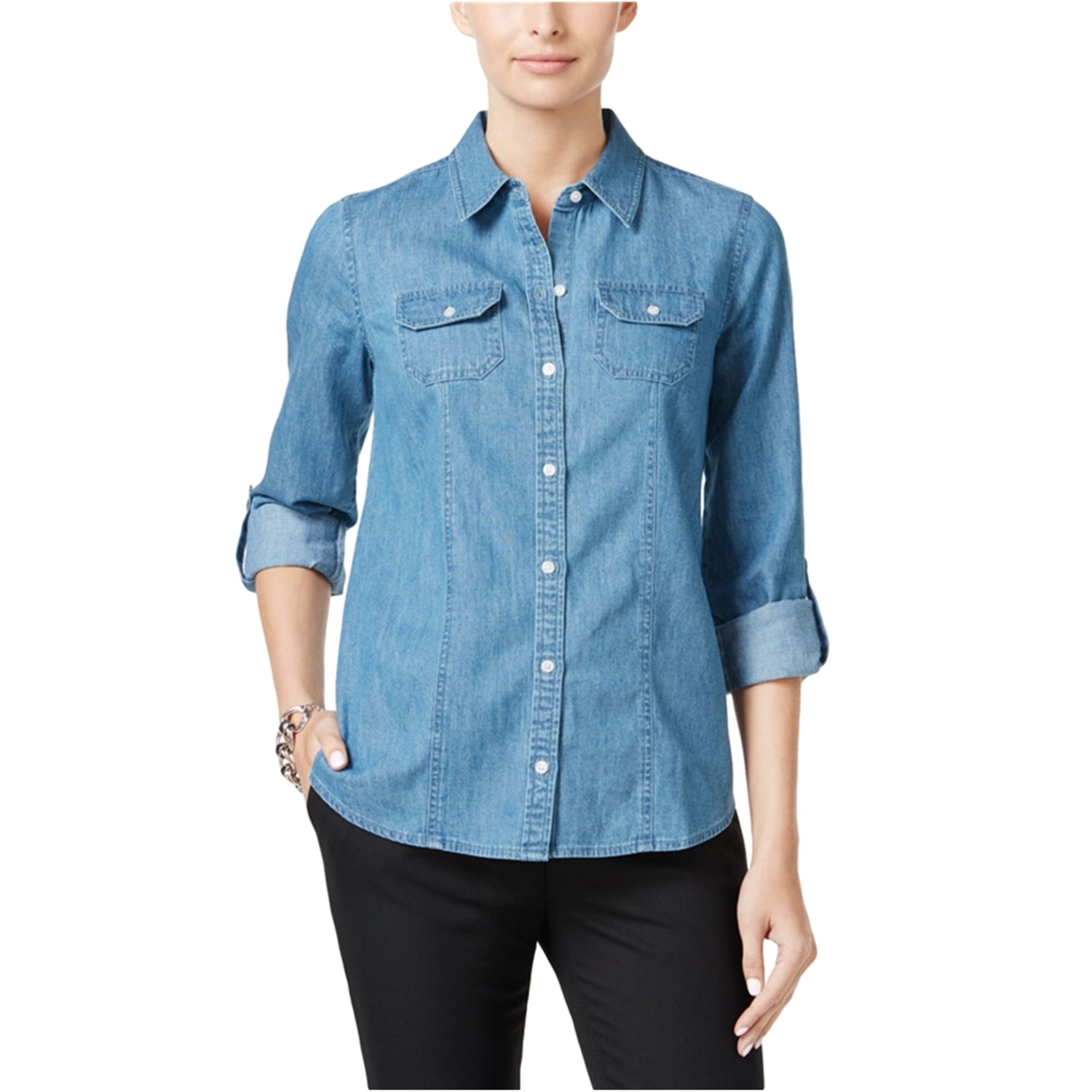 womens denim shirt walmart