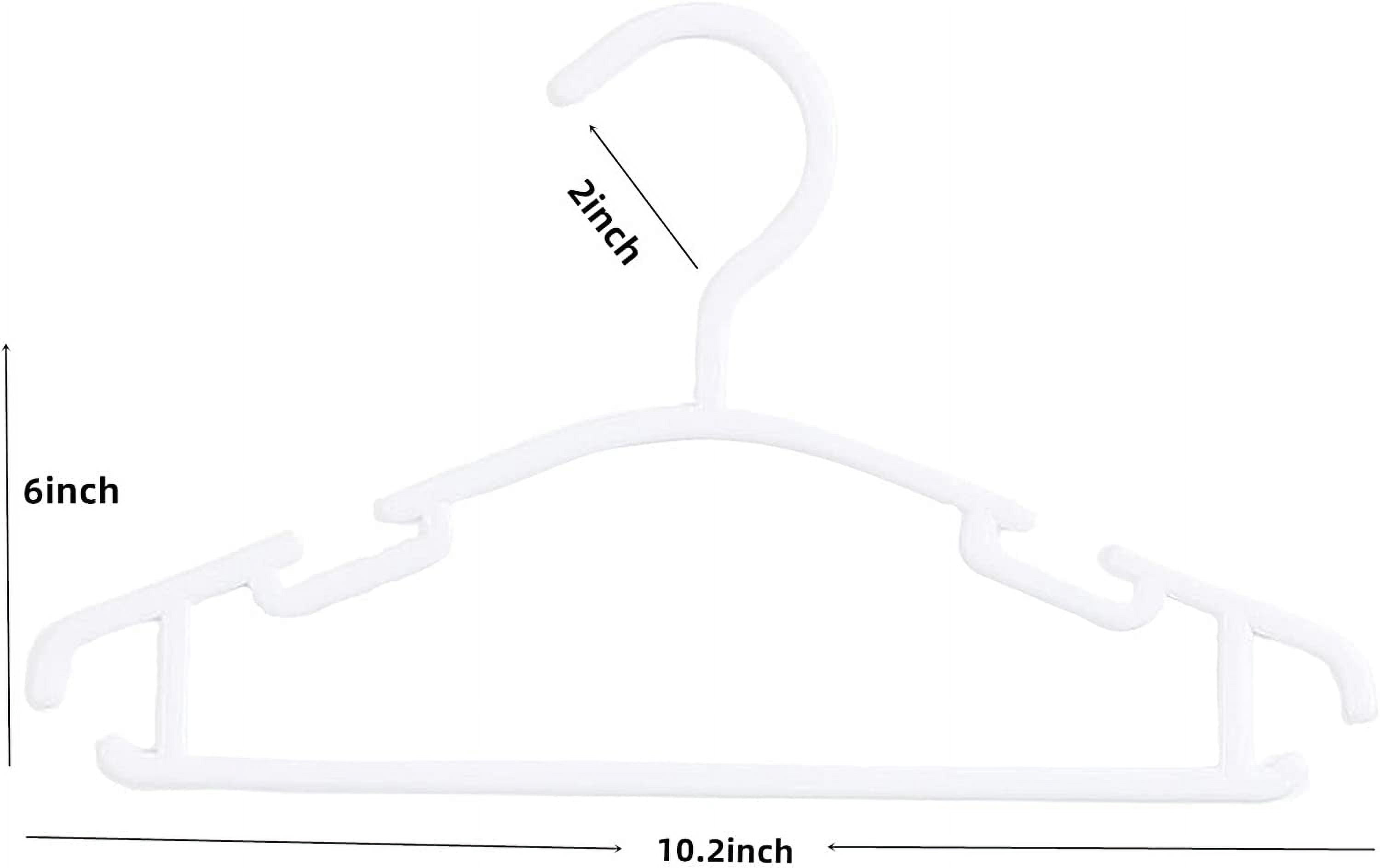 50 Pack White Baby Nursery Closet Hangers, Anti-Slip Laundry Infant Pant Hanger for Newborn Clothes Gift, Ultra-Thin Plastic Hanger for Girl Boy Toddler