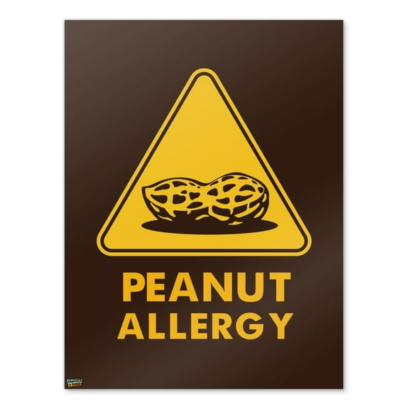 Peanut Allergy Yellow Warning Sign Home Business Office Sign