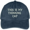 thumbnail image 1 of Trendy Apparel Shop Thinking Cap Embroidered Washed Cotton Adjustable Cap - Black, 1 of 2
