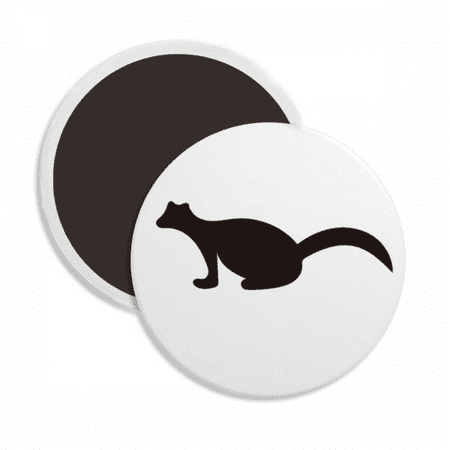 

Black Polecat Animal Portrayal Round Ceracs Fridge Magnet Keepsake Decoration