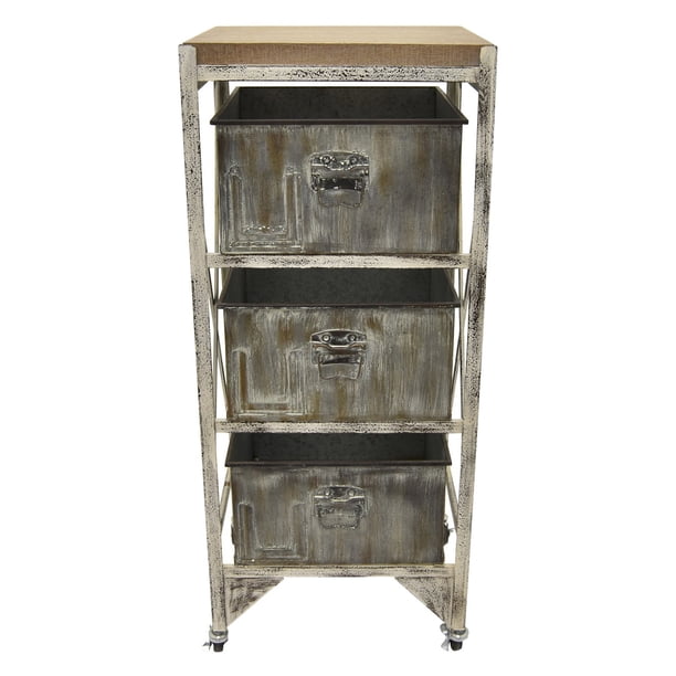 Three Hands Metal / Wood Finished in Gray 15.5 X 13.75 X 37.5