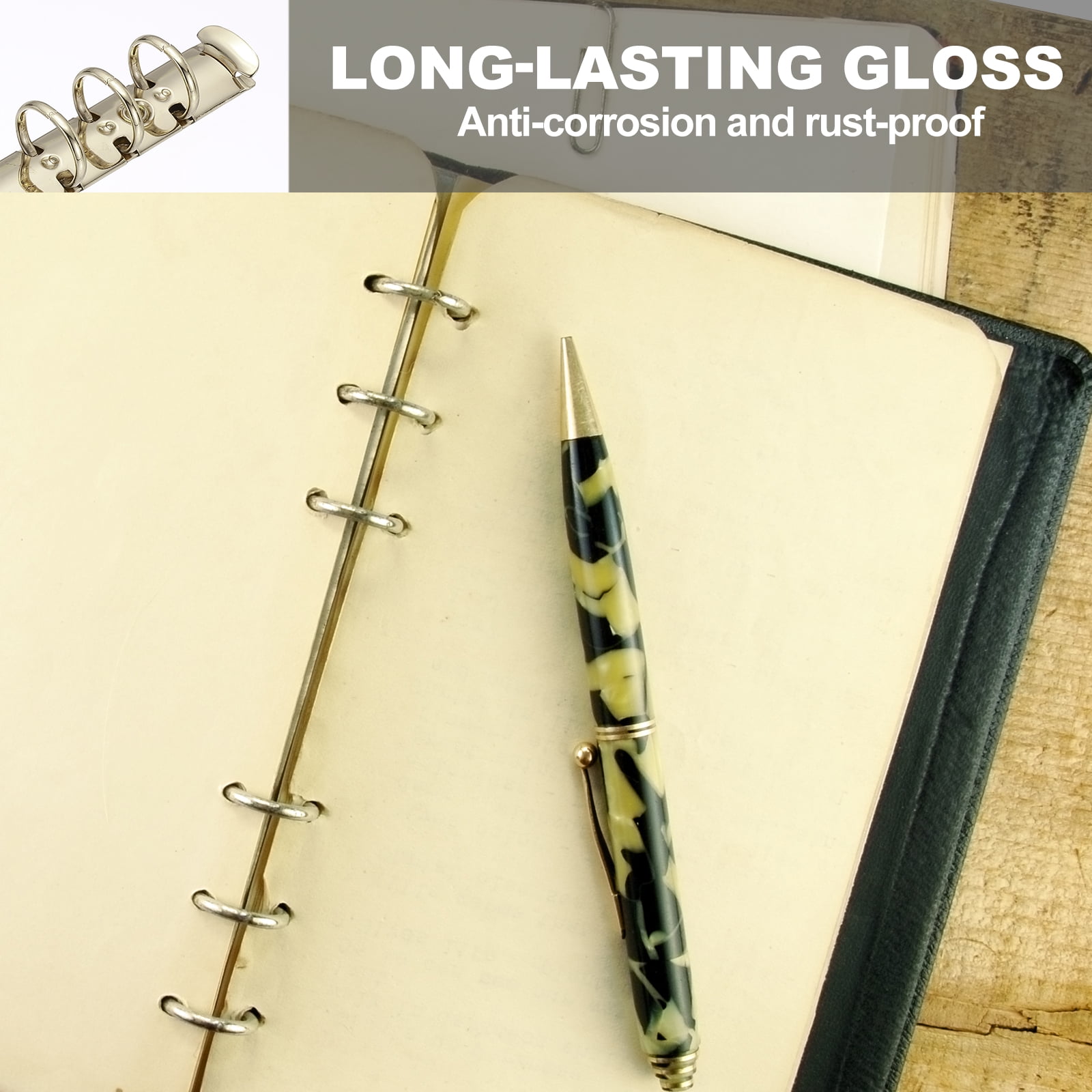 6 Holes Ring Binder, A5 Notebook 20mm Binder Mechanisms, Gold, 4 Set