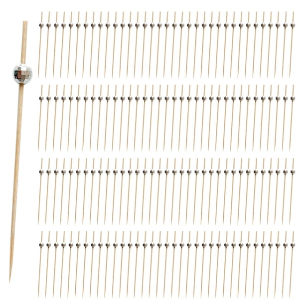 200X Palillos de Dientes Decorativos de Bola de Discoteca para Aperitivos, Elegantes Brochetas de Bambú para Aperitivos, Bebidas, Decoraciones para Fiestas Disco