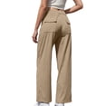 thumbnail image 4 of STETMN Corduroy Pants for Women Elastic Waist Straight Leg Pant Casual Solid Trousers with Pockets, 4 of 5