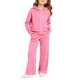 thumbnail image 2 of KAUOD Kids 2 Piece Zipper Hoodies Set Plain Fleece Hoodie Sweatshirts Joggers Sweatpants Outfits Boys Girls Sport Clothes, 2 of 6