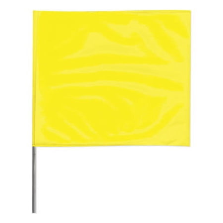 Presco Stake Flags, 4 in x 5 in, 30 in Height, Yellow Glo - 100 EA (764-4530YG)