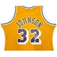 thumbnail image 3 of Los Angeles Lakers Magic Johnson Autographed Yellow Authentic Mitchell & Ness 1984-85 Hardwood Classic Swingman Jersey Size L Beckett BAS Witness Stock #256709, 3 of 3