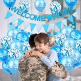thumbnail image 4 of Welcome Home Decorations, Welcome Home Banners Balloons Set, Blue Welcome Home Balloon, Blue Welcome Home Banner, Pennant Flag Bunting, Polka Dots Banner for Home Family Baby Showers Ramadan Party, 4 of 8