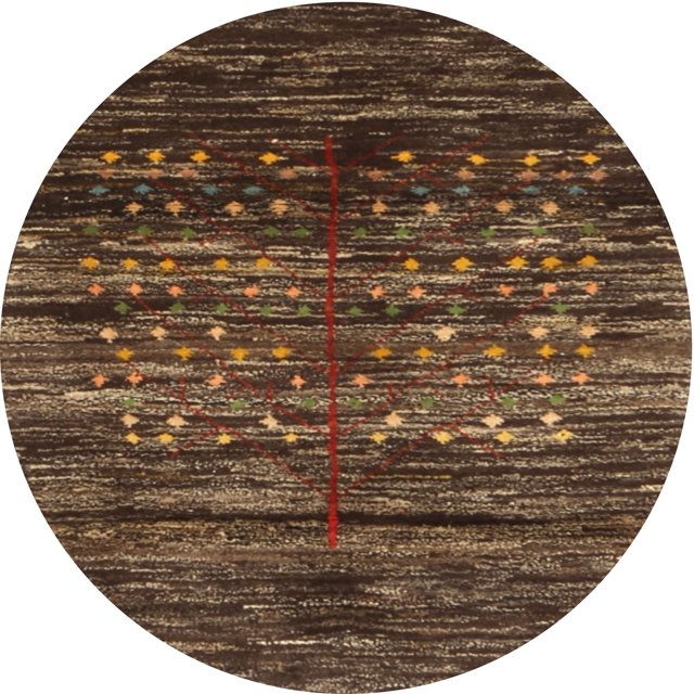 Ahgly Tapis Rond Contemporain Lavable en Machine Intérieur Marron Sienne, 10 Pieds Rond