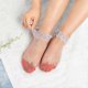 thumbnail image 3 of 5 Paris Glass Silk Sock Red Lace Sheer Loose Socks Ultrathin Outdoors Mesh Ankle Gift, 3 of 5