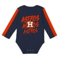 thumbnail image 2 of Infant Outerstuff Houston Astros Double Down Bodysuit and Pants 3-Piece Set, 2 of 7