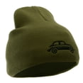 thumbnail image 4 of Classic Bug Car Embroidered 8 Inch Knitted Short Beanie - Olive OSFM, 4 of 5