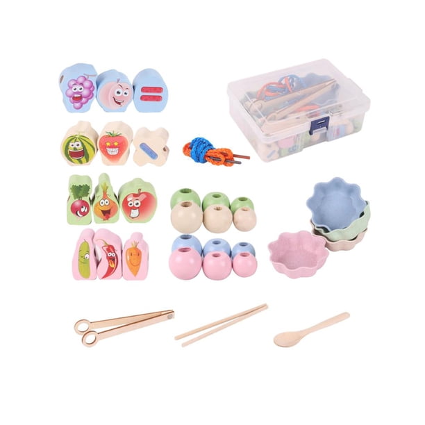 Práctico Rompecabezas Bead Clip Beads Niños Bebé Entrenamiento Concentración Chopsticks Juego De Cuerdas Iluminación Juguetes Educación Temprana Juguete De Reconocimiento De Color Cateissary FN002158-00