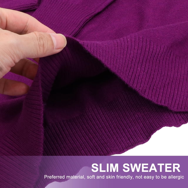 UPGRATOR 1Ud Suéter De Para Mujer Jersey Base Manga Larga Púrpura Material