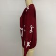 thumbnail image 6 of Felirenzacia Christmas Bow Jumpers, Crewneck Knit Pullover Wine Jumpers, Ugly Holiday Sweaters Gift, 6 of 7
