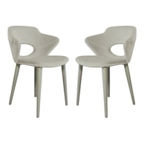Casabianca Home Marilyn Set of 2 Velvet Fabric Dining Chairs - Gray