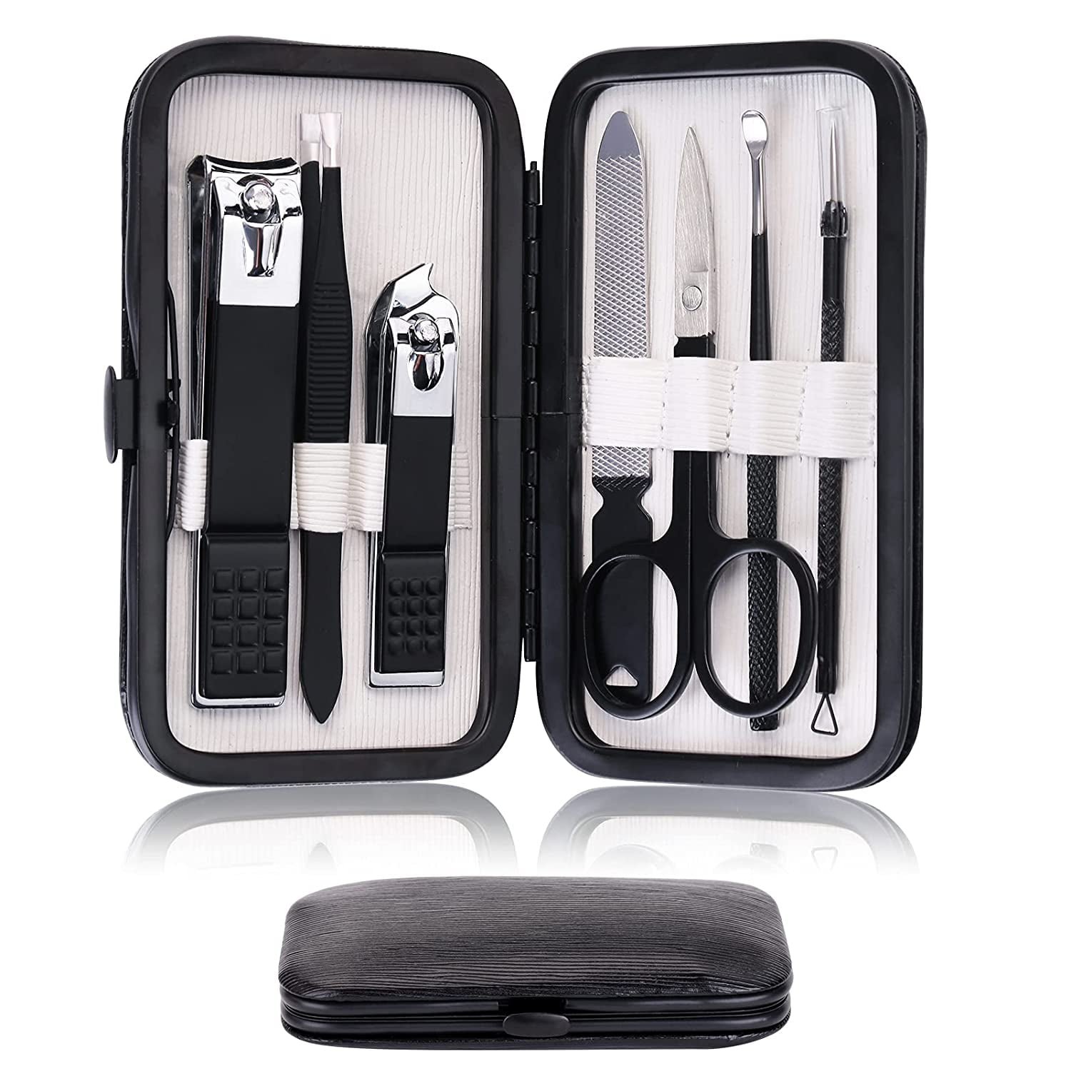 Huisje Minimaliseren instant Manicure Set Professional Grooming Kits, Clippers Pedicure Kit 8pcs Pedicure  Set Tools with Aceoce Luxurious Travel Case For Women Men Home or Salon Best  Gift - Walmart.com
