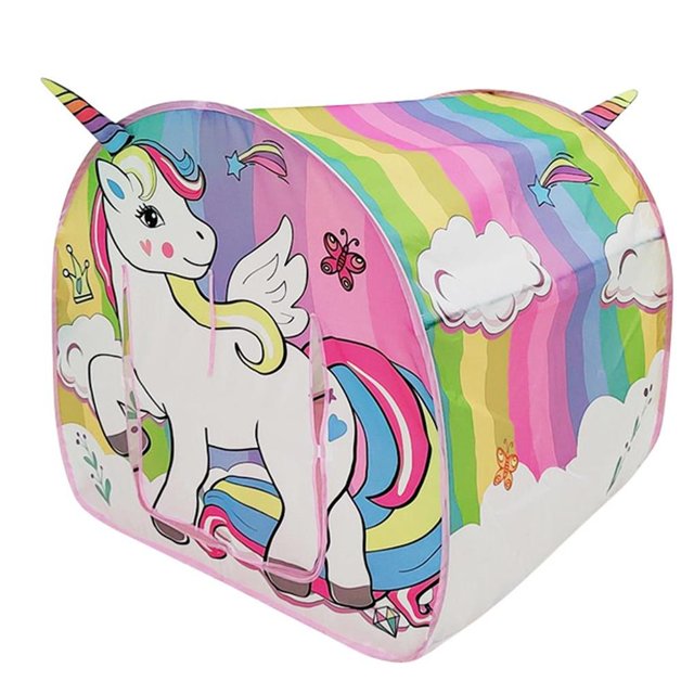 Moyic Kids Unicorn Play Carpa Se abre automáticamente Plegable en una bolsa de transporte Cartoon Kids Playhouse para exteriores Camping interior Kits de decoración para fiestas Moyic HA038851-00