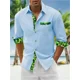 thumbnail image 1 of Camisa informal de manga larga con solapa y bolsillo de parche para hombre nueva de 2024, camisa hawaiana Tiki Vaion, camisa diseñada por diseñador S-6XL, 1 of 6