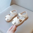 thumbnail image 5 of LIUJUNSHOP Toddler And Little Girl Summer Sandals For Outdoor Play Comfortable Lightweight Breathable Kids Footwear With Flexible Sole Ages 12 Months To 7 Years Beige 18-24 Months, 5 of 5