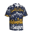 thumbnail image 2 of Bixox Men's Hawaiian Shirts Men's Let The Adventure Begins Print Short-Sleeve Shirt-X-Large, 2 of 8