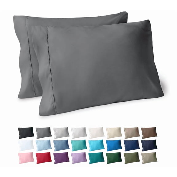Cotton Pillowcase 36x20 in Envelope: Long-Staple Cotton, Ultra Soft Breathable Durable, Travel Pillow Cover - (Gray)
