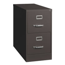 Hirsh 26.5" Deep 2 Drawer Letter Width Vertical File Cabinet, Commercial Grade, Medium Tone Brown
