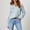 lightblue, variant on CNKOO Women‘s Chambray Button Down Shirt Long Sleeve Cotton Blouse Long Jeans Tunic Top New Style