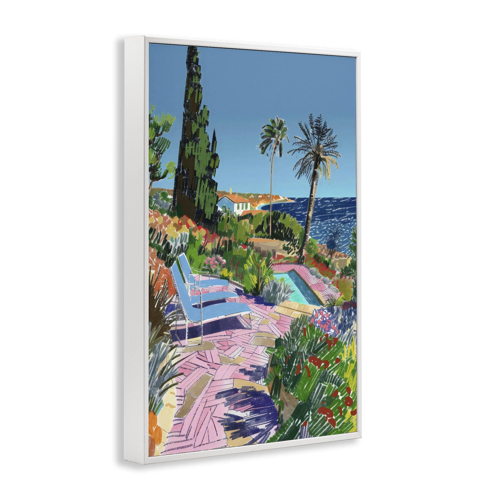 Stupell Industries Pool View to Ocean White Framed Giclee Art, design by Creative Studio