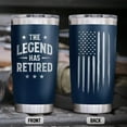 thumbnail image 5 of Retirement Gifts for Men 2025 "The Legend Has Retired" American Flag Tumbler, 20oz Engraved Gag Gift, Perfect for Husband, Dad, Coworkers, 5 of 6