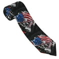 thumbnail image 3 of Zufioo Largemouth Bass Fish in USA Print Men's Silk Tie, Business Suit Tie - Anti-floating Buckle Design, Clothing Accessories Suitable for Business, Daily Life, Banquets, 3 of 7
