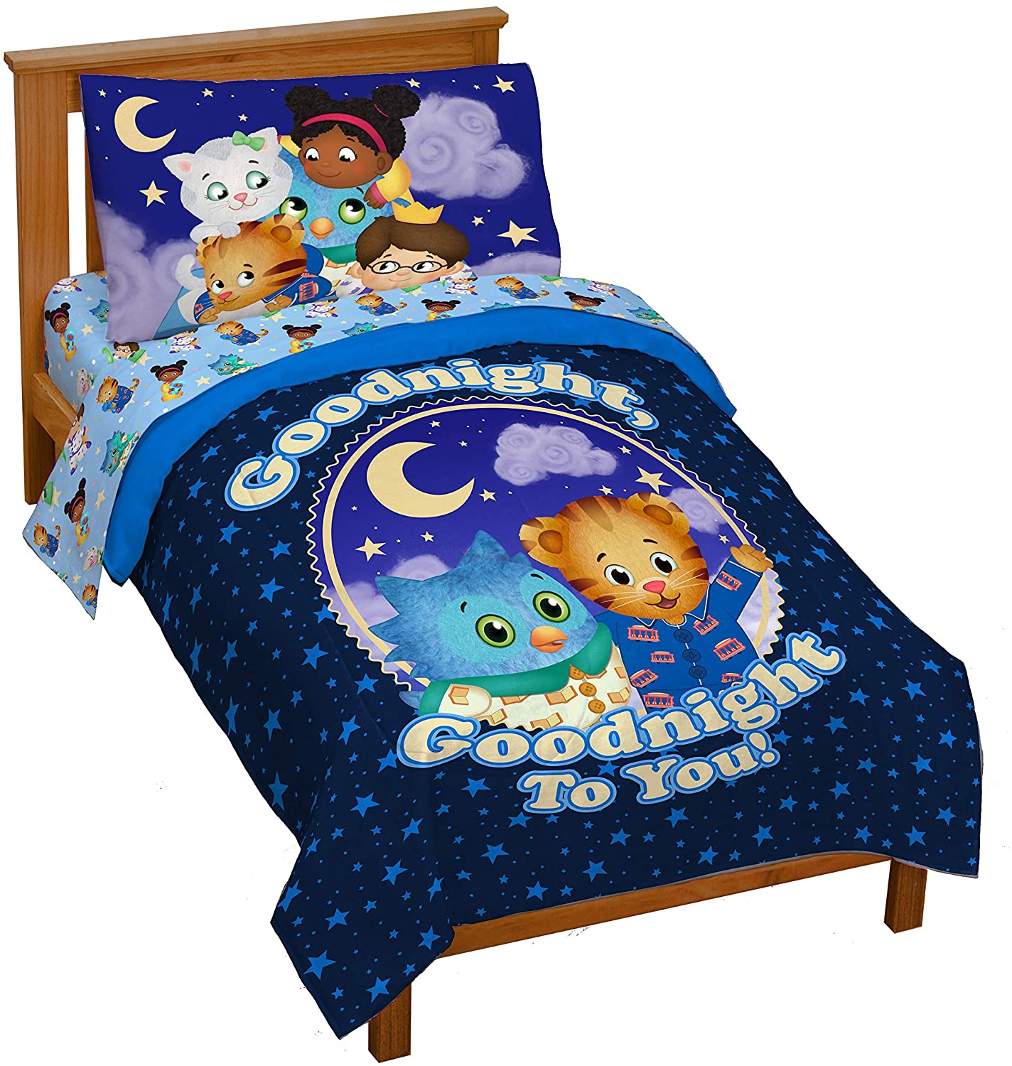 Daniel Tiger Good Dreams Blue 4 Piece Toddler Bed Set
