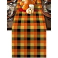 thumbnail image 1 of Thanksgiving Theme Table Runners 72 Inches Long Washable Orange Black Plaid Fall Season Table Runner for Round Table Kitchen Coffee Dining End Table Living Room Use, 1 of 8