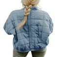 thumbnail image 2 of Women Stand Collar Quilted Jackets Long Sleeve Solid Color Full Zip Padded Jackets, 2 of 6
